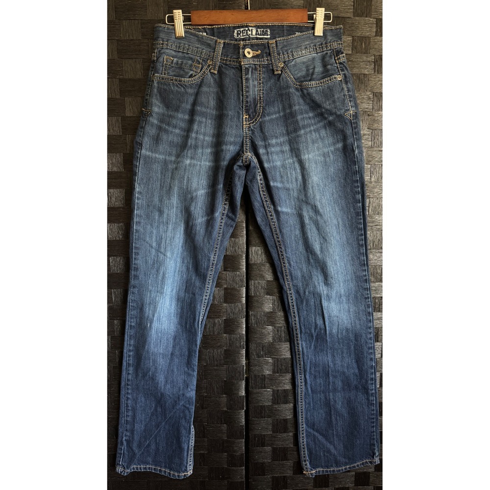 Reclaim Slim Straight Leg Jeans Mens 28S Dark Wash Cotton Denim Faded Distressed